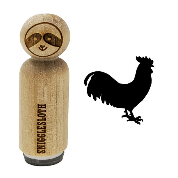 Rooster Chicken Standing Solid Rubber Stamp for Stamping Crafting Planners 1//2 Inch Mini